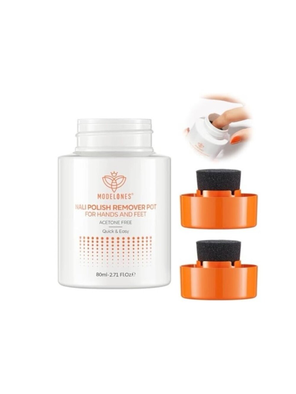Modelones Nail Polish Remover Pot with Two Sponge-Top new